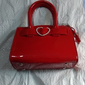 Elegant Red Patent Leather Satchel